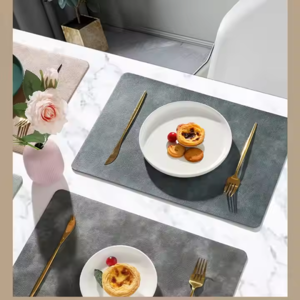 HFF 2024 New Design Tabletex Wholesale Custom PVC Leather Elegant Placemat Pad Dining Table Mat Heat Insulation Placemat