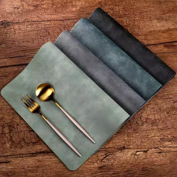 HFF 2024 New Design Tabletex Wholesale Custom PVC Leather Elegant Placemat Pad Dining Table Mat Heat Insulation Placemat