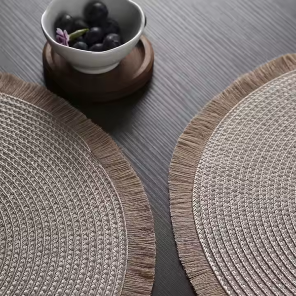 HFF Wholesale China Factory Quality pp Braided Placemat Easy Cleaning Dish Mat for Kitchen